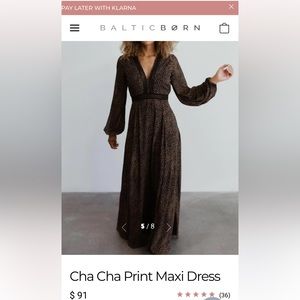 Brown animal print maxi dress